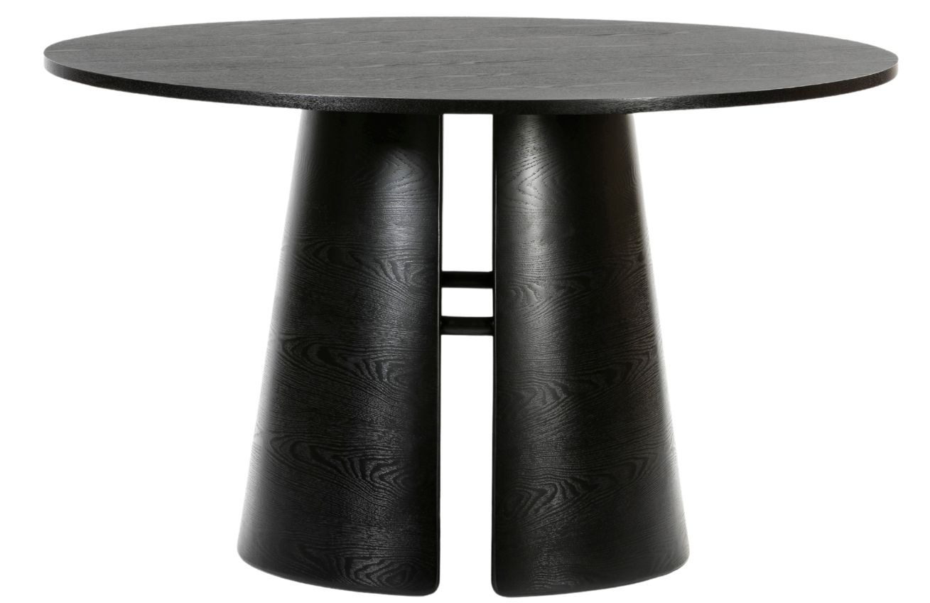 Černý jasanový kulatý jídelní stůl Teulat