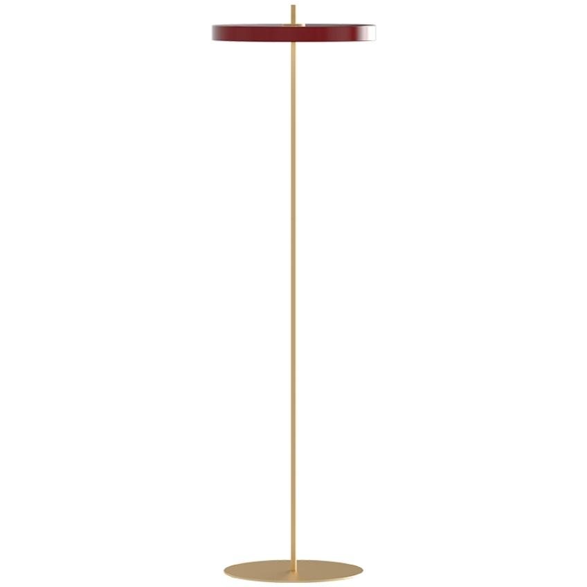 Vínově červená kovová stojací lampa UMAGE