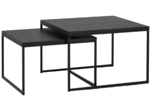 Set dvou černých dubových konferenčních stolků MICADONI VELD