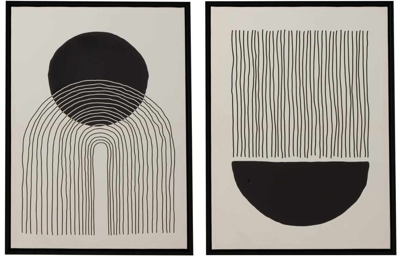Set dvou černobílých abstraktních obrazů J-line Roava