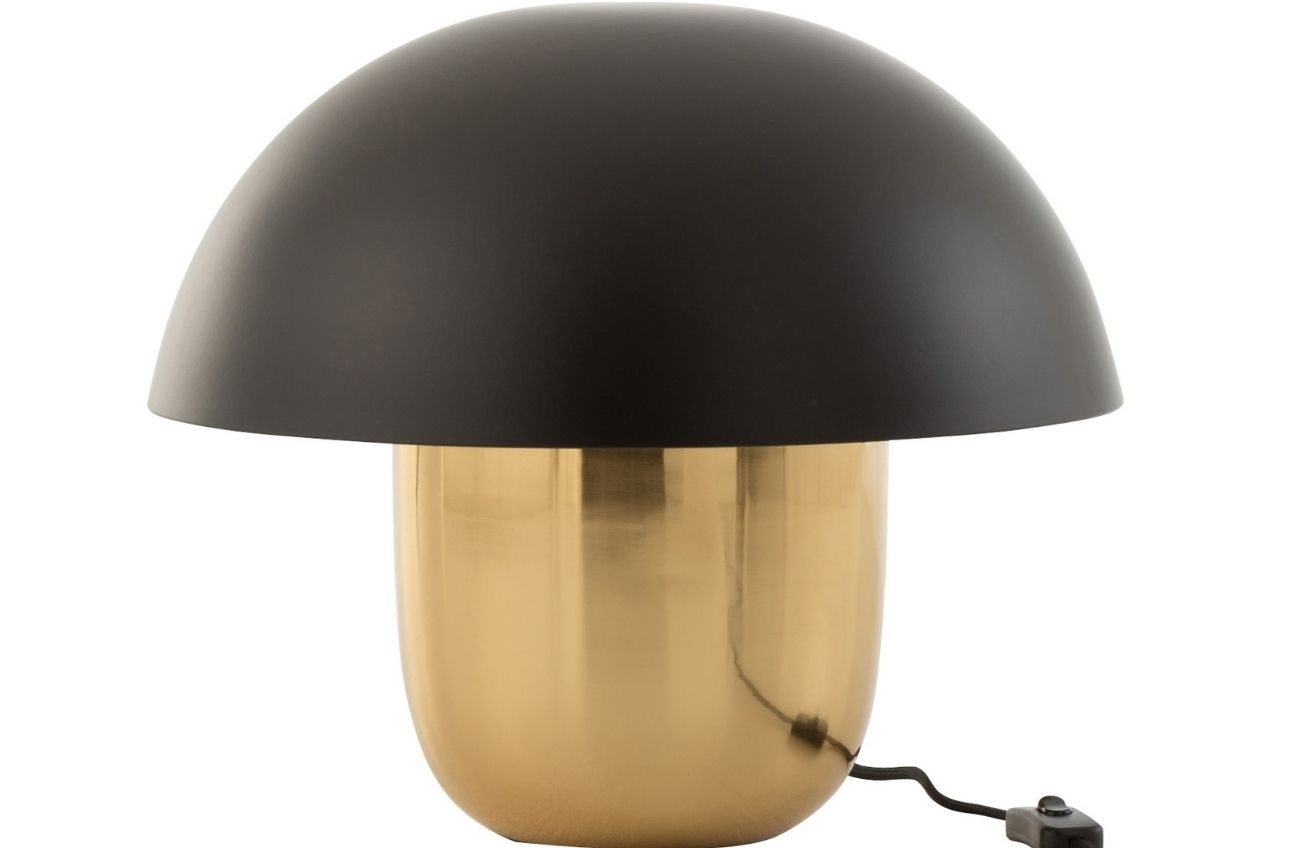 Černo zlatá kovová stolní lampa