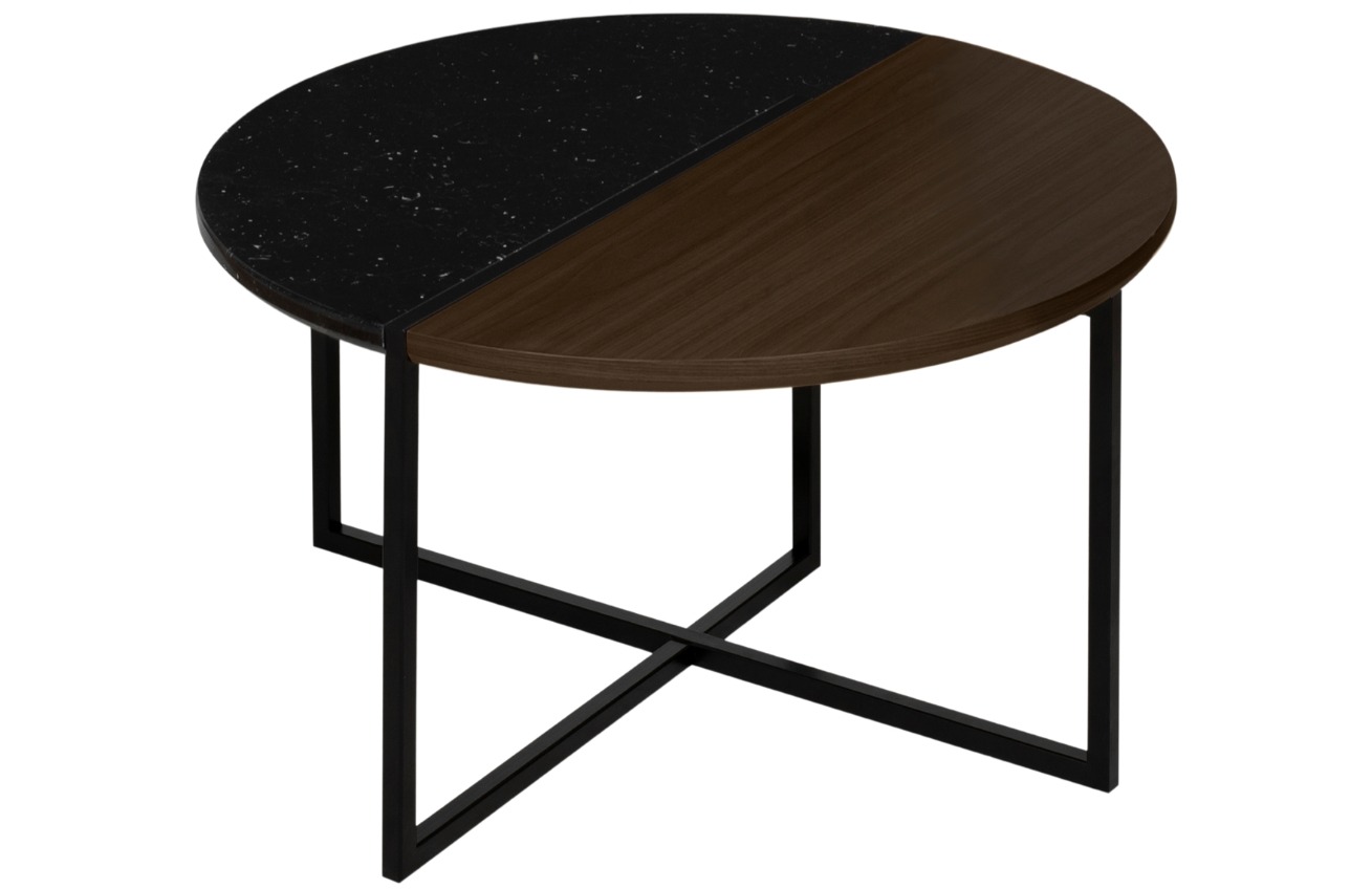 Hnědo černý mramorový konferenční stolek TEMAHOME