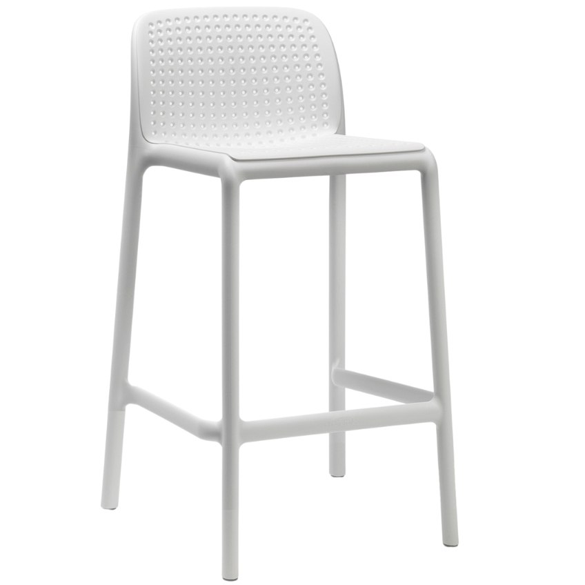 Nardi Bílá plastová barová židle Lido