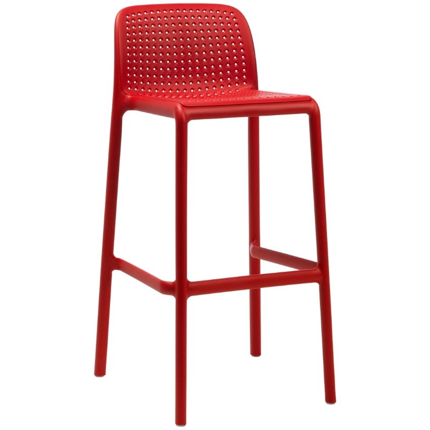 Nardi Červená plastová barová židle