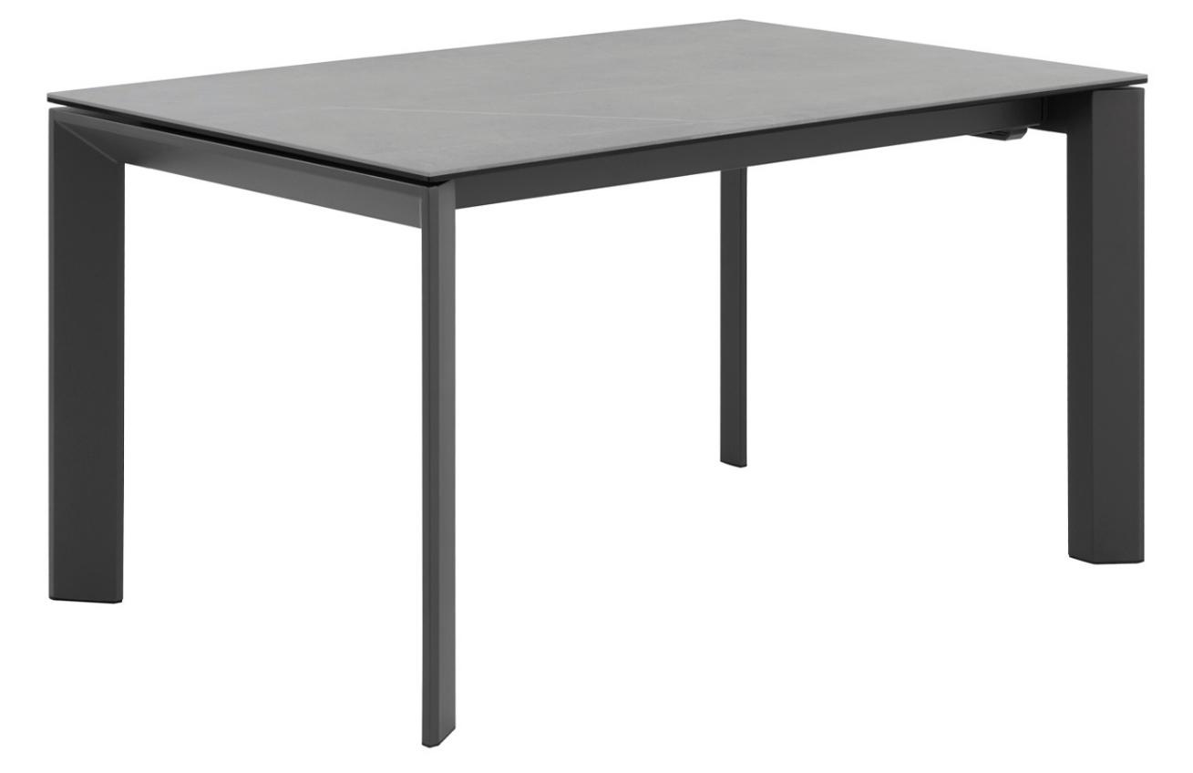 Světle šedý keramický rozkládací jídelní stůl Somcasa Lisa 140/200