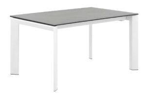 Světle šedý keramický rozkládací jídelní stůl Somcasa Lisa 140/200