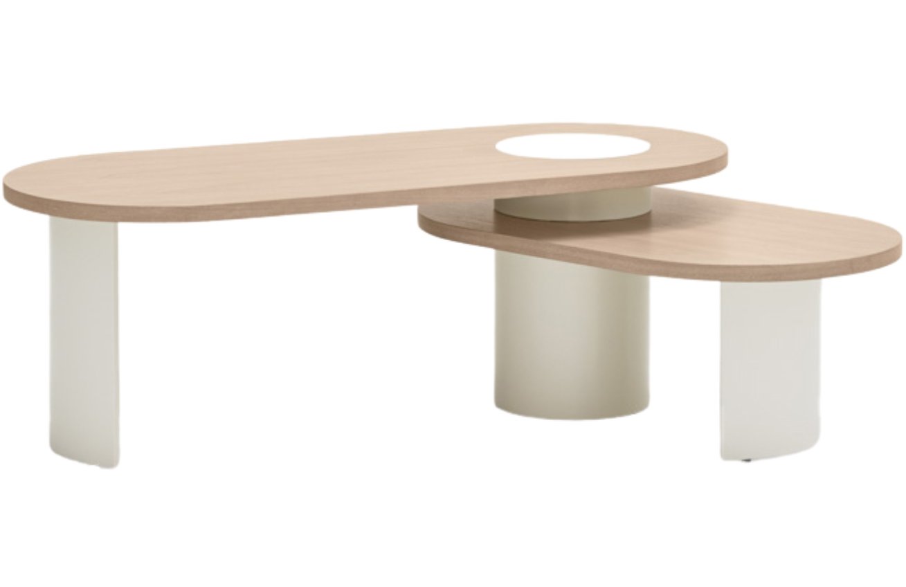 Bílý dřevěný konferenční stolek Teulat Nori