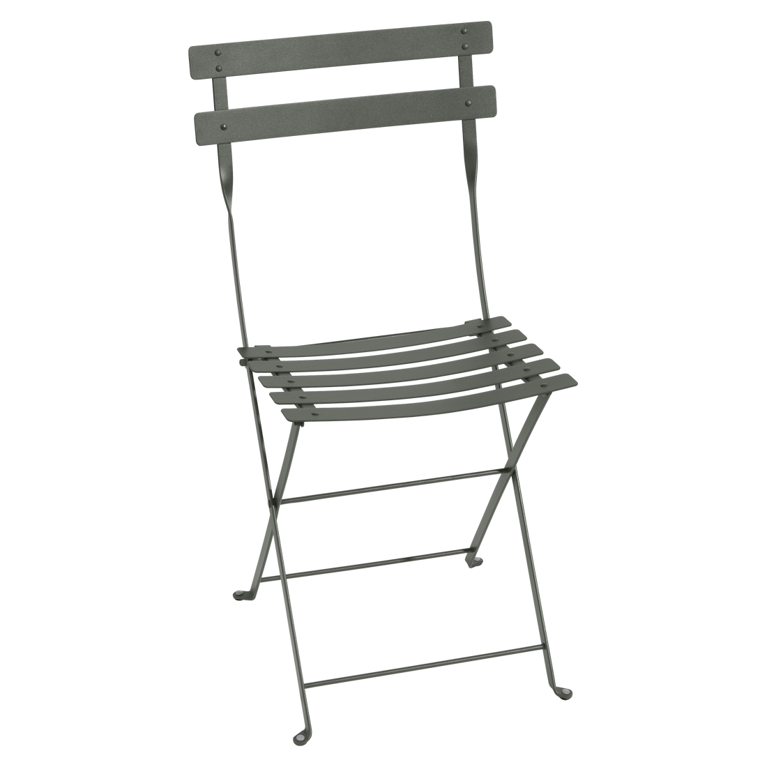 Šedozelená kovová skládací židle