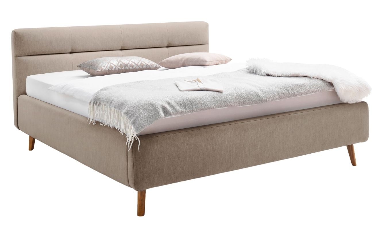Béžová látková dvoulůžková postel Meise Möbel Lotte 160