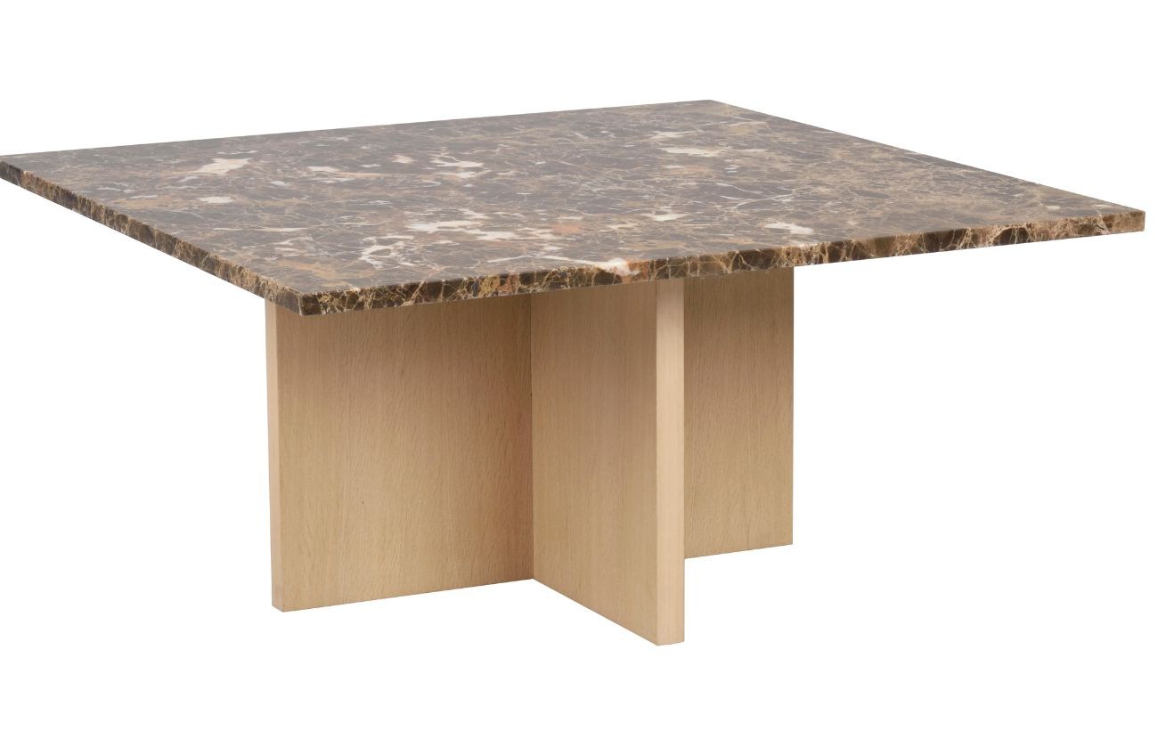 Hnědý mramorový konferenční stolek ROWICO BROOKSVILLE