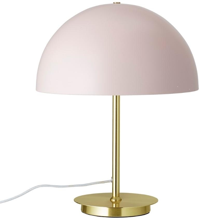 Růžová kovová stolní lampa Bloomingville