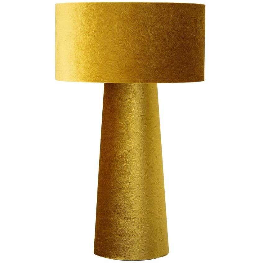 Žlutá sametová stolní lampa Bloomingville