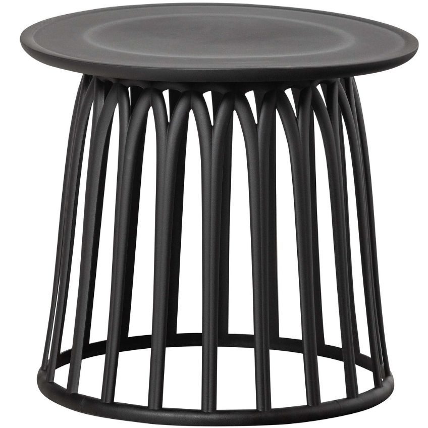 Hoorns Černý plastový zahradní odkládací stolek