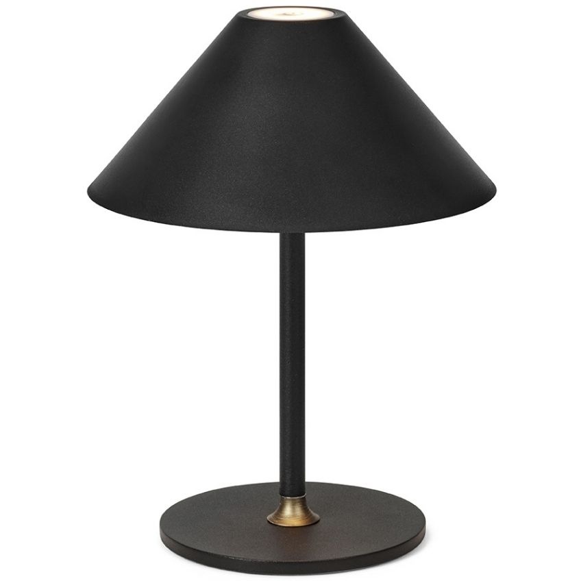 Černá kovová nabíjecí stolní LED lampa