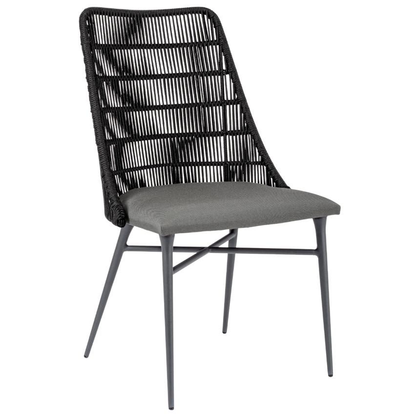 Antracitově šedá pletená zahradní židle
