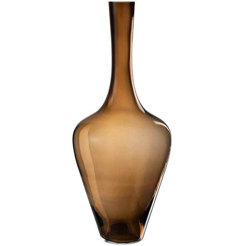 Jantarově hnědá skleněná váza J-Line