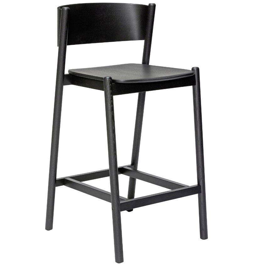 Černá dubová barová židle Hübsch