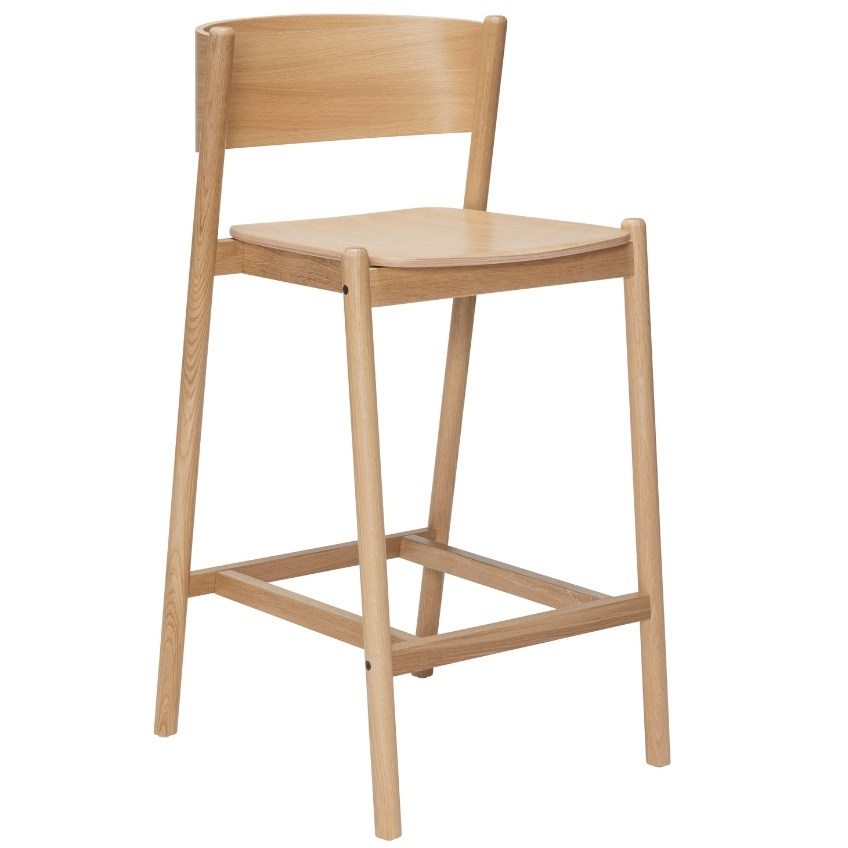 Dubová barová židle Hübsch Oblique