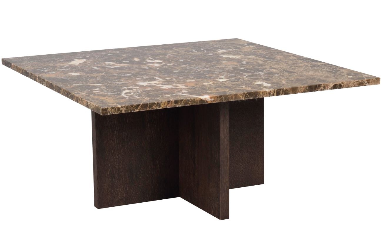 Hnědý mramorový konferenční stolek ROWICO BROOKSVILLE 90 x