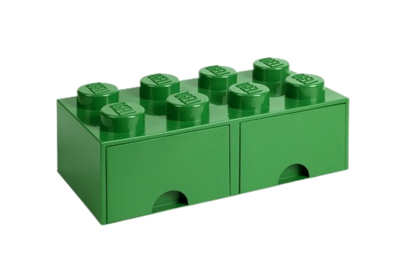 Tmavě zelený úložný box LEGO® Storage