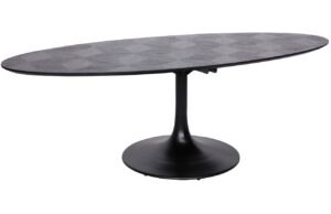 Černý dubový oválný jídelní stůl Richmond Blax