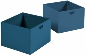 Set dvou modrých lakovaných úložných boxů Kave Home