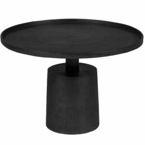 White Label Černý kovový kulatý konferenční stolek