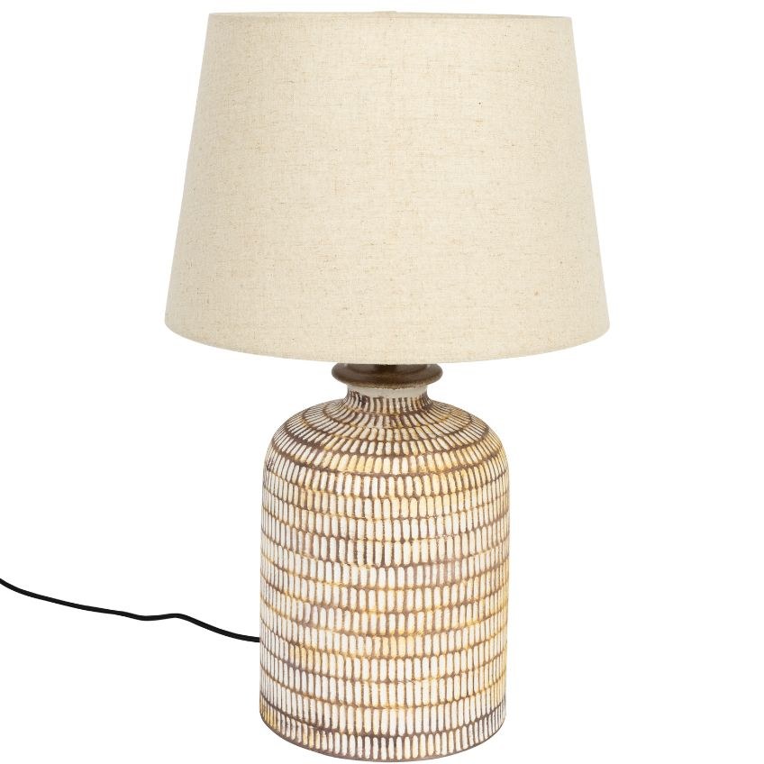 Béžová keramická stolní lampa DUTCHBONE RUSSEL