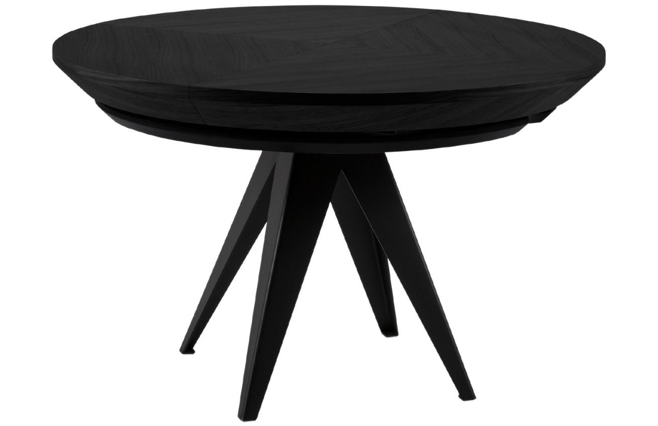 Černý  dubový rozkládací jídelní stůl Windsor &