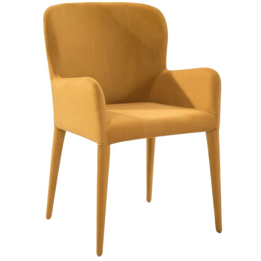 Hořčicově žlutá látková jídelní židle Miotto