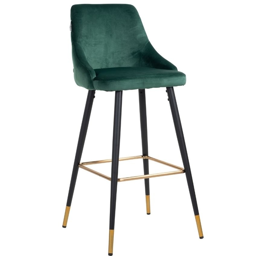 Zelená sametová barová židle Richmond