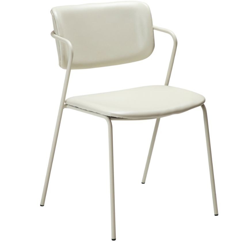 ​​​​​Dan-Form Krémově bílá koženková jídelní židle DAN-FORM