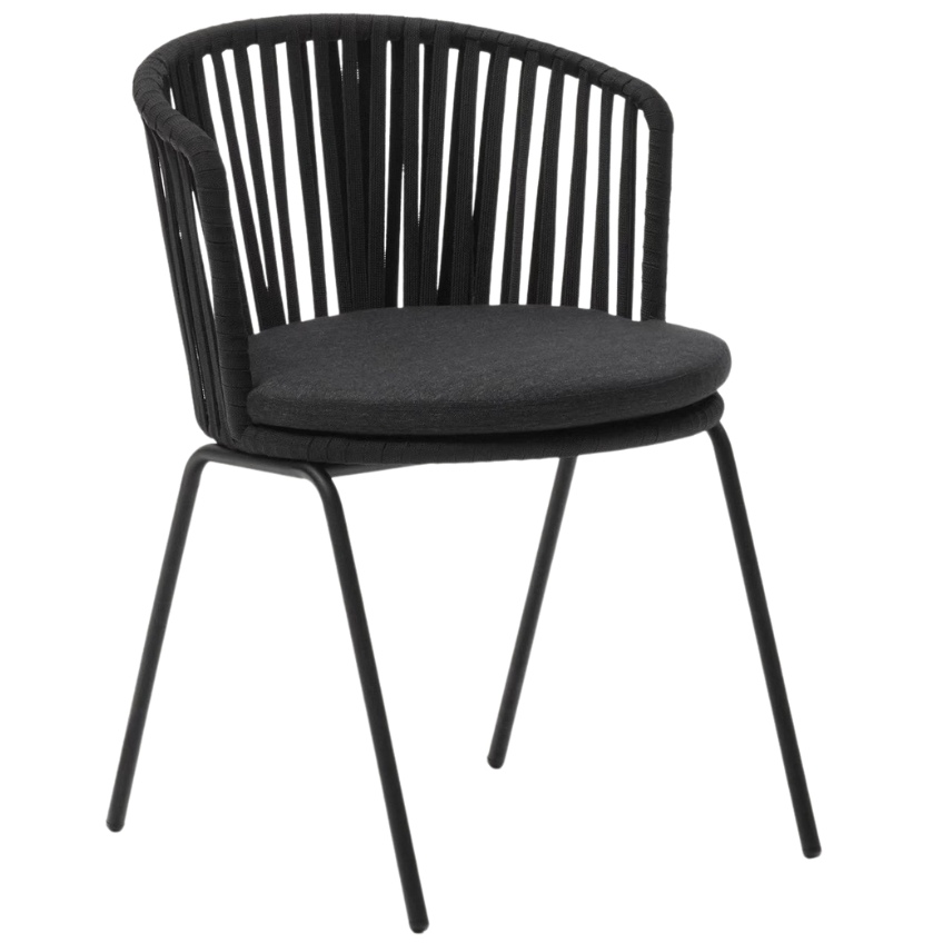 Černá kovová zahradní židle Kave Home