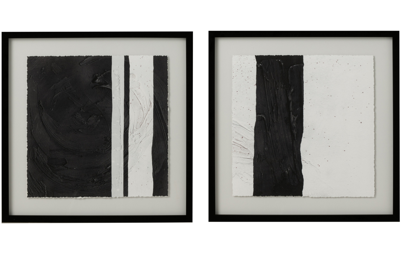 Set dvou černobílých abstraktních obrazů J-line Stipo
