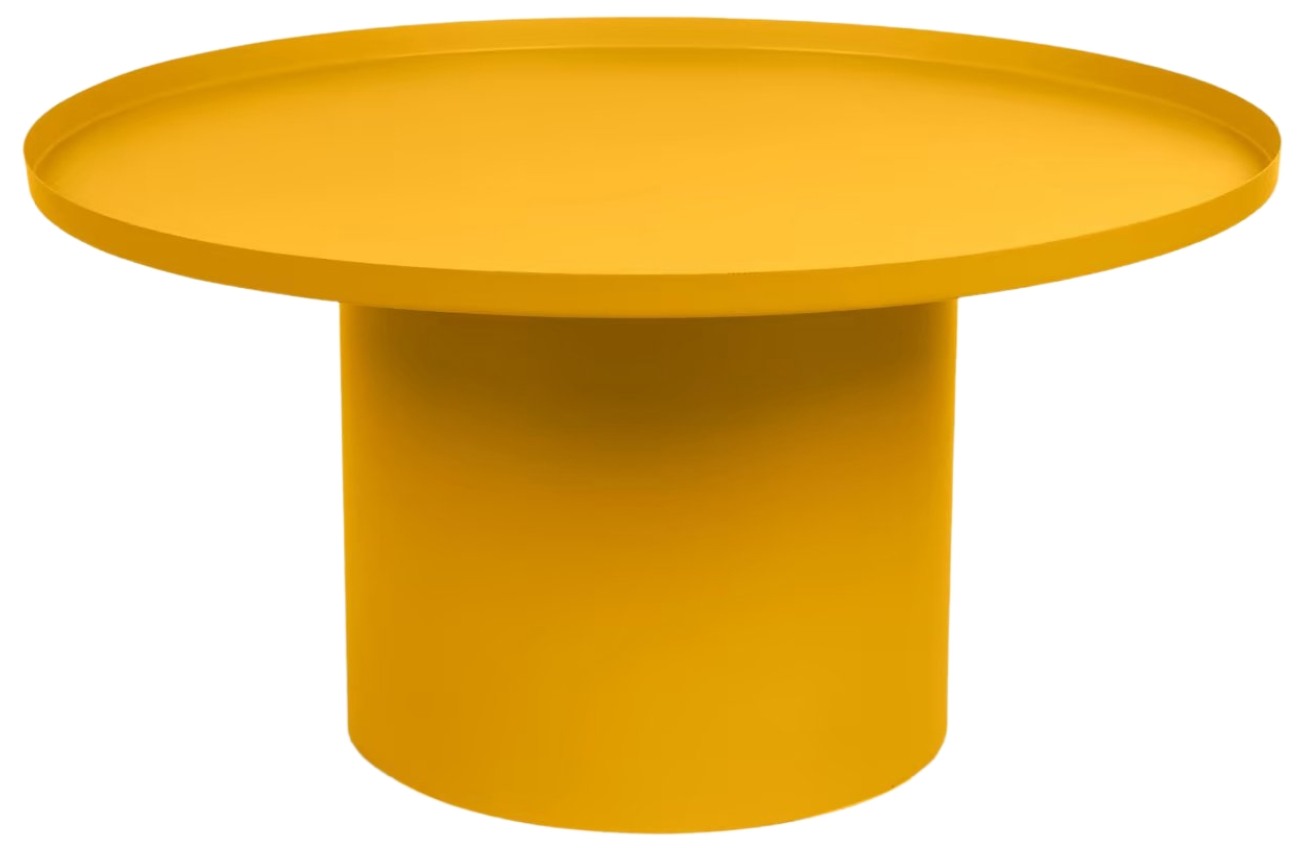 Hořčicově žlutý kovový konferenční stolek Kave Home