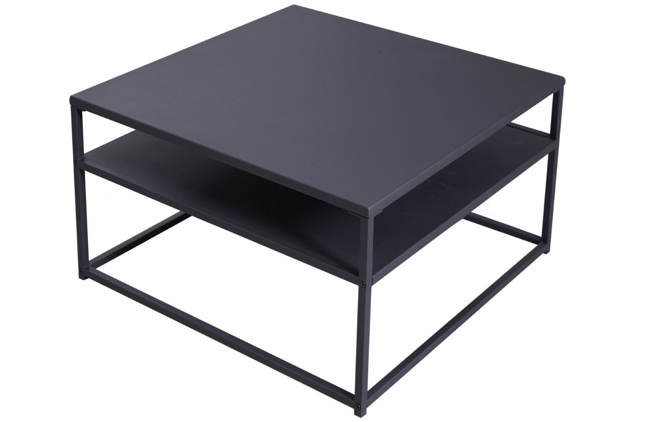 Moebel Living Černý kovový konferenční stolek Durma