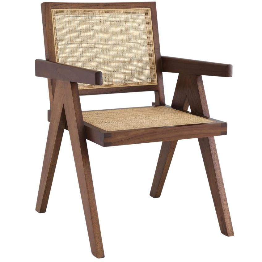 Hnědá dřevěná jídelní židle Eichholtz Aristide