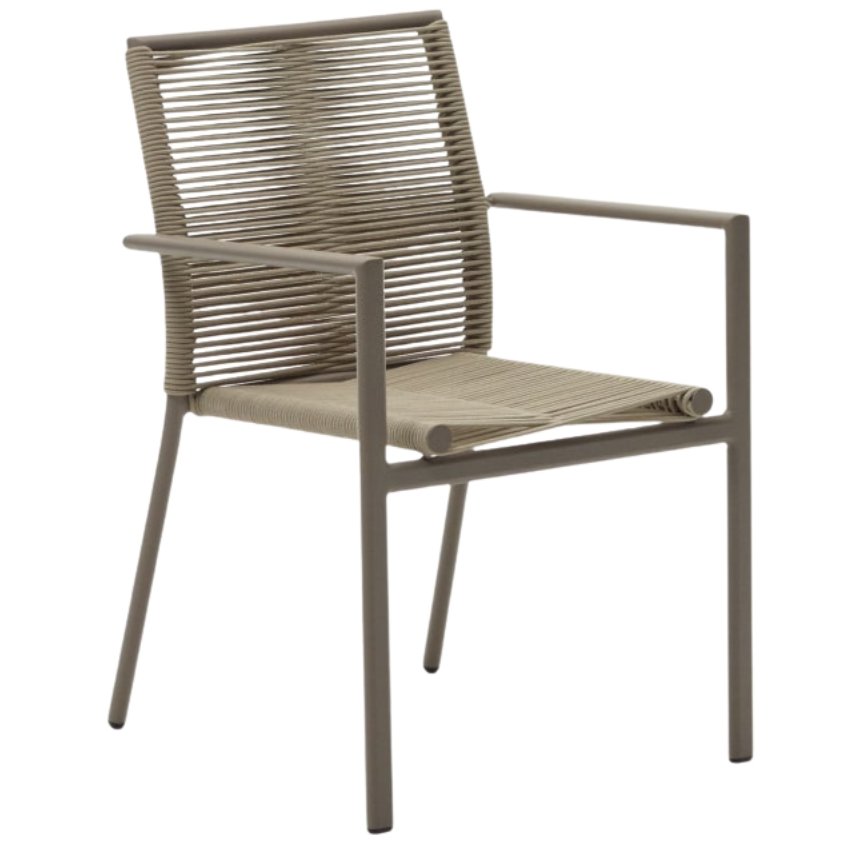 Hnědá kovová zahradní židle Kave Home