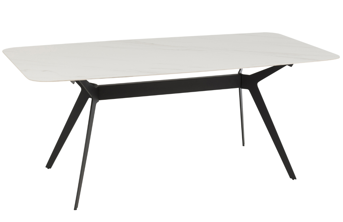 Bílý porcelánový jídelní stůl J-line Malak 180 x