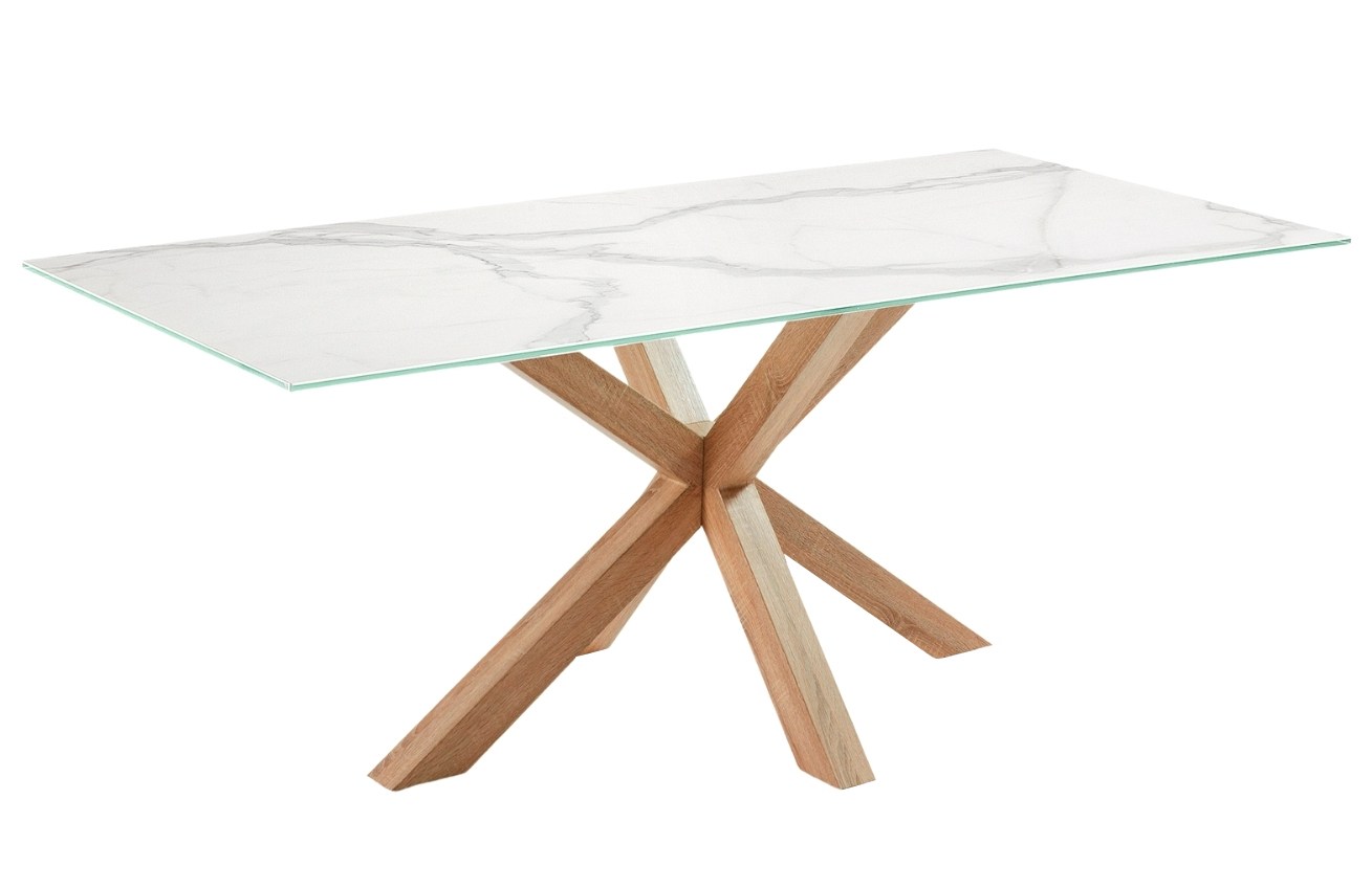 Bílý keramický jídelní stůl Kave Home Argo 200 x