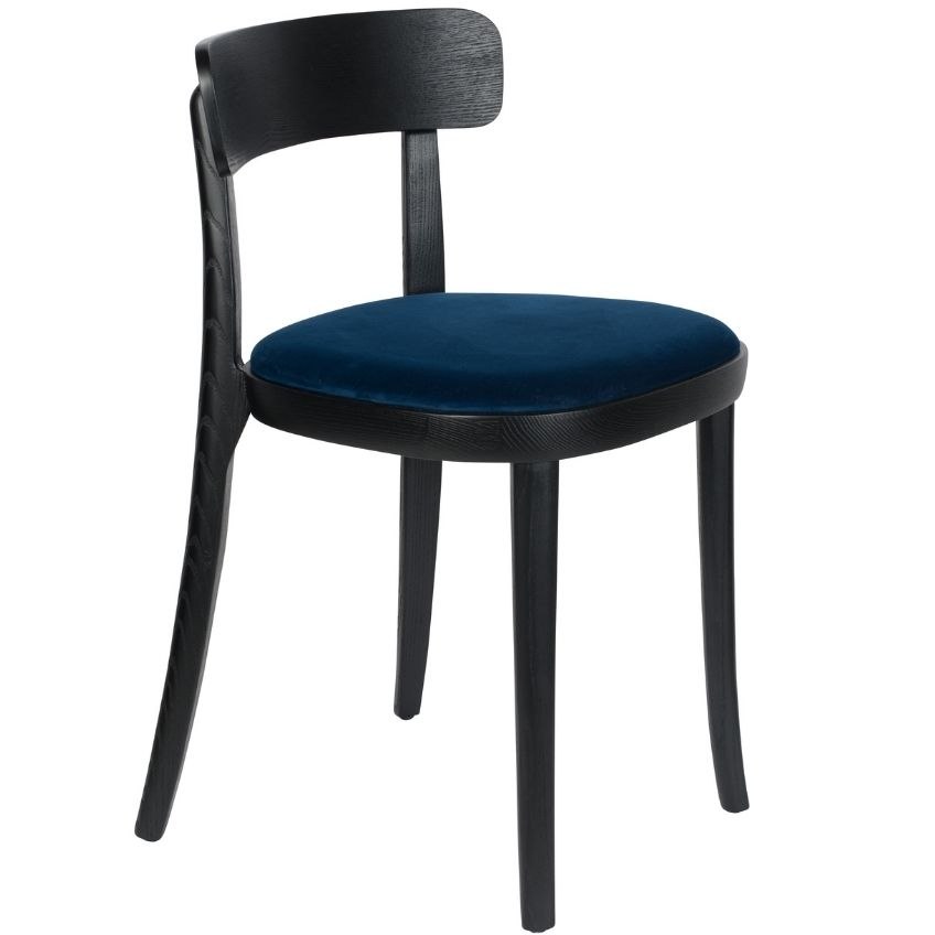 Modrá jasanová jídelní židle