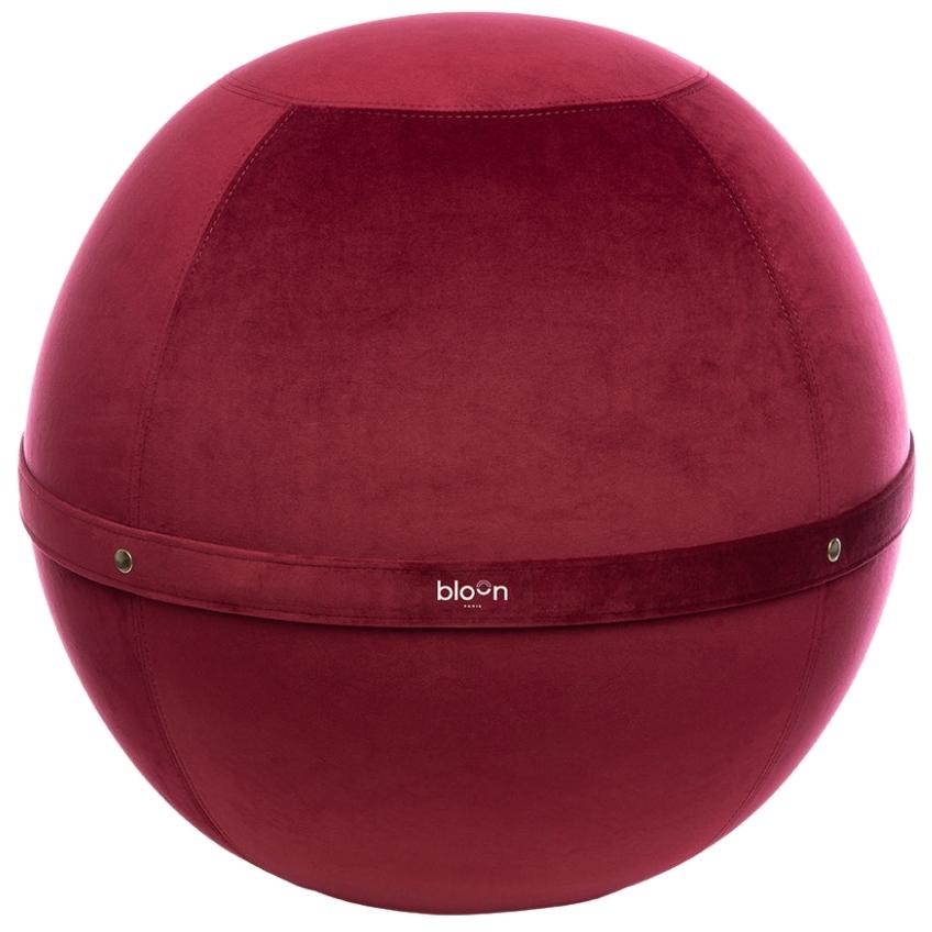Bloon Paris Bordově červený sametový sedací/gymnastický míč