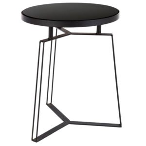Černý kovový odkládací stolek Bizzotto