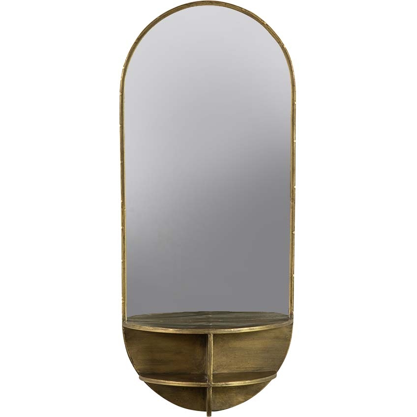 Hoorns Mosazné kovové závěsné zrcadlo Liken
