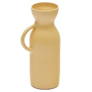 Hořčicově žlutá kovová váza Kave Home