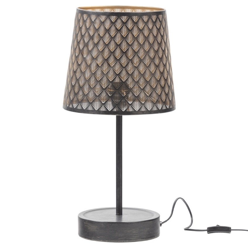 Hoorns Černá kovová stolní lampa
