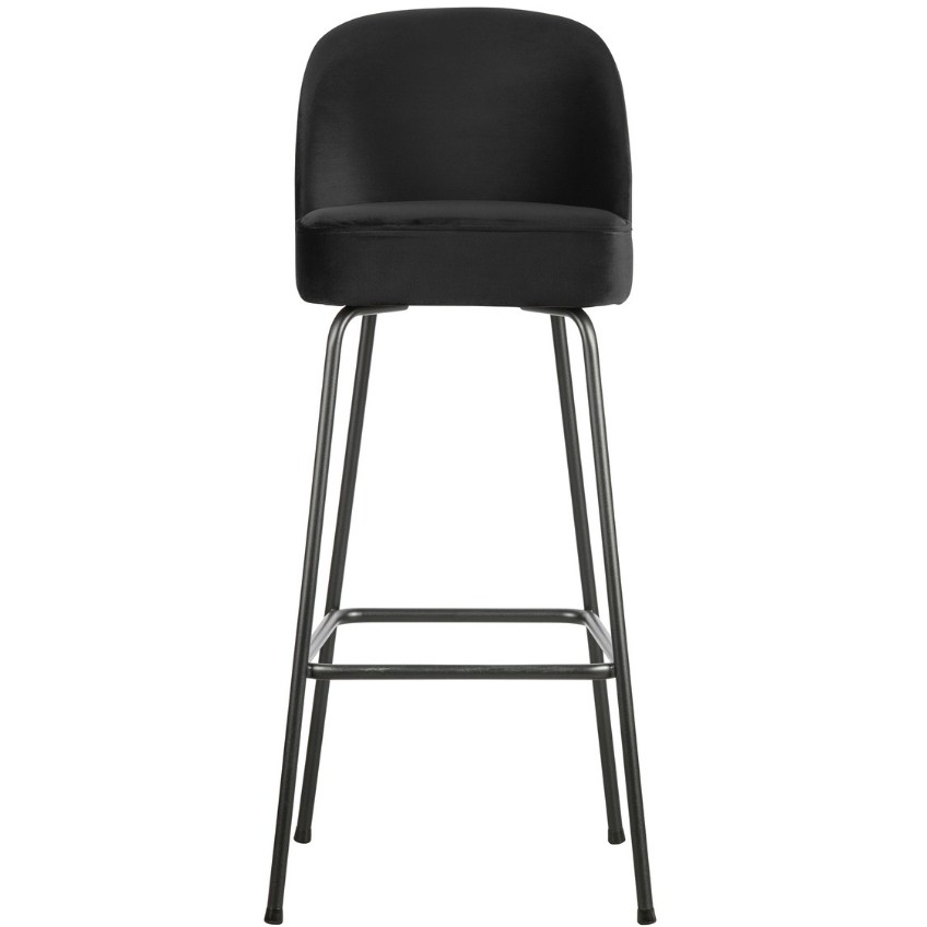 Hoorns Černá sametová barová židle