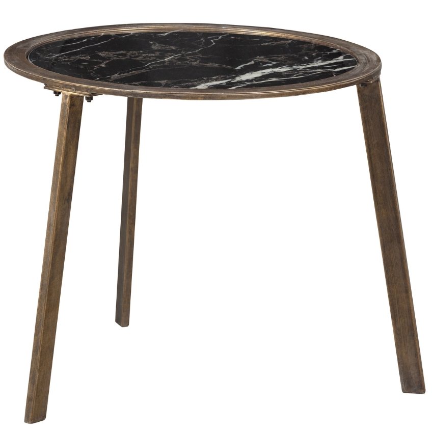 Hoorns Černý skleněný odkládací stolek
