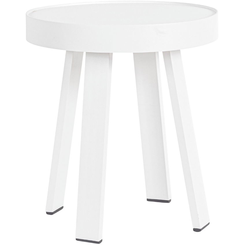 Bílý kovový zahradní odkládací stolek