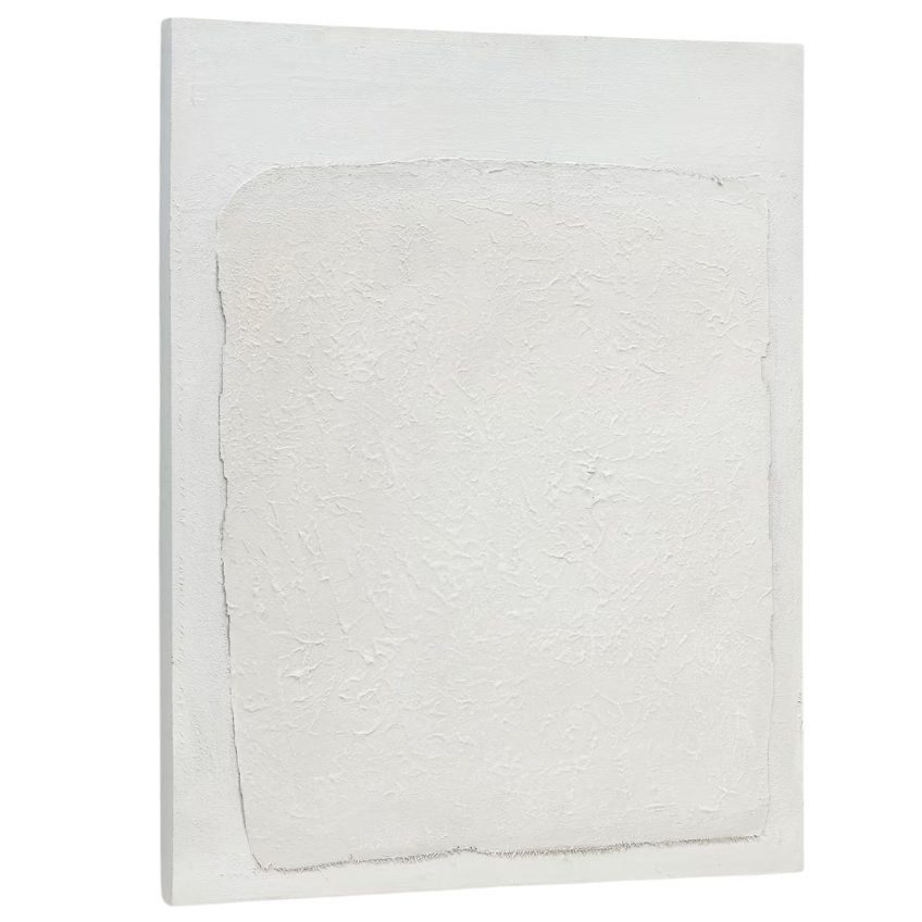 Bílý abstraktní texturovaný obraz Kave Home Rodes